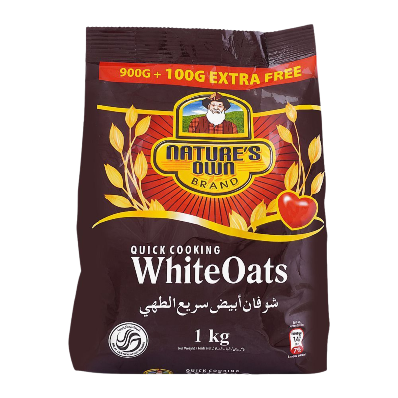 NATURE OWN WHITE OATS 1KG POUCH