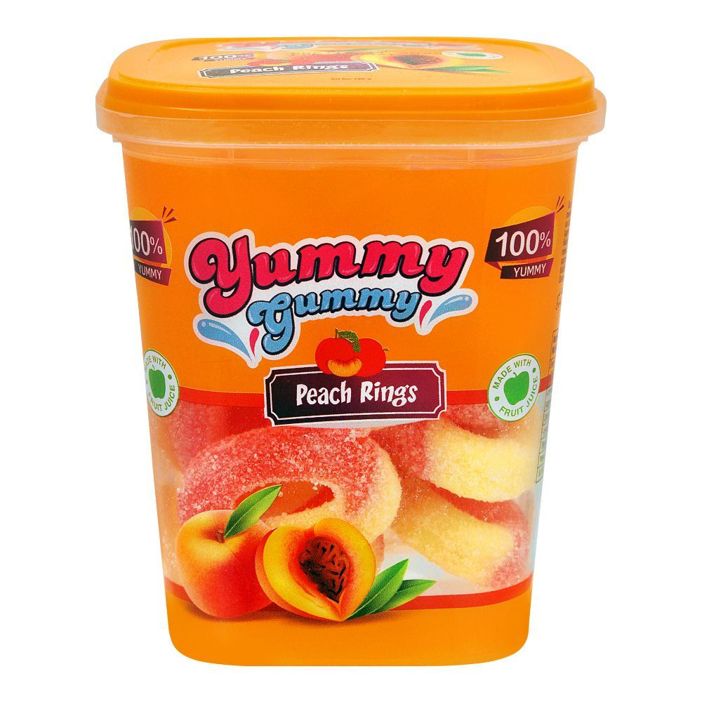 YUMMY GUMMY JELLY 175G PEACH RINGS