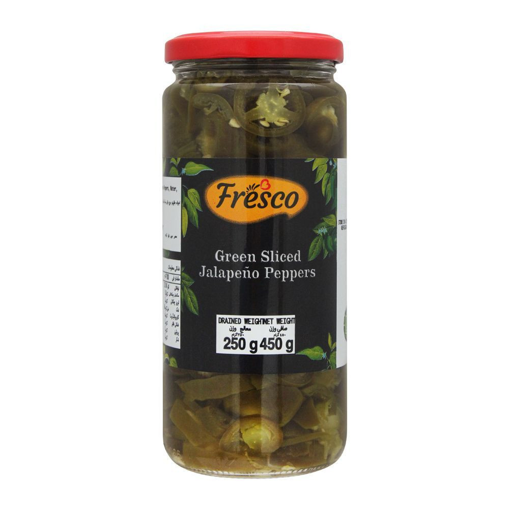 FRESCO JALAPENO PEPPERS 450G G/SLICED