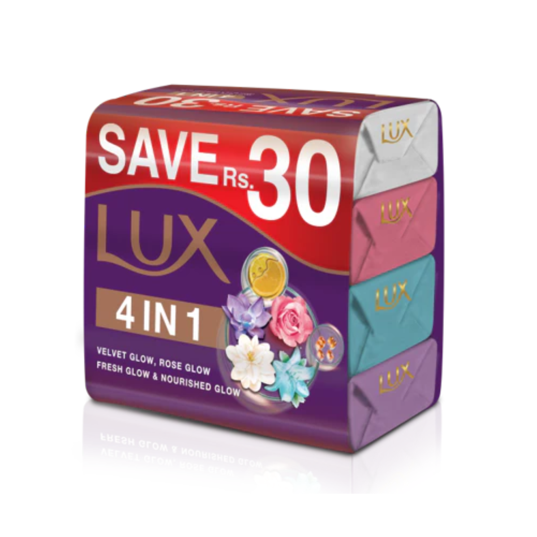 LUX SOAP 4PC MULTI COLOR 4*98